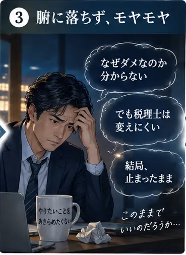 腑に落ちず、モヤモヤしたまま止まる