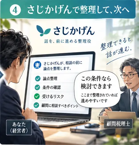 さじかげんで整理して、次へ進む